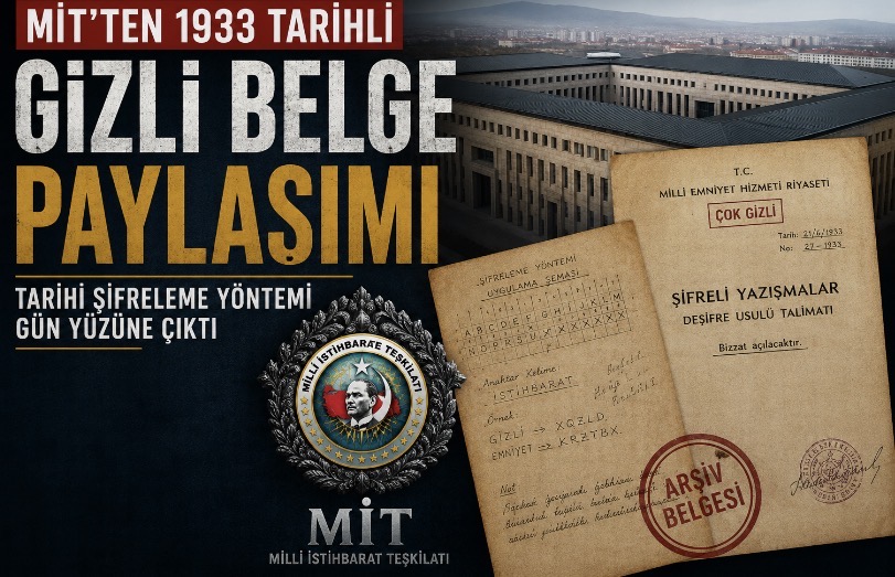 MİT’ten 1933 tarihli gizli belge paylaşımı.. Tarihi şifreleme yöntemi gün yüzüne çıktı
