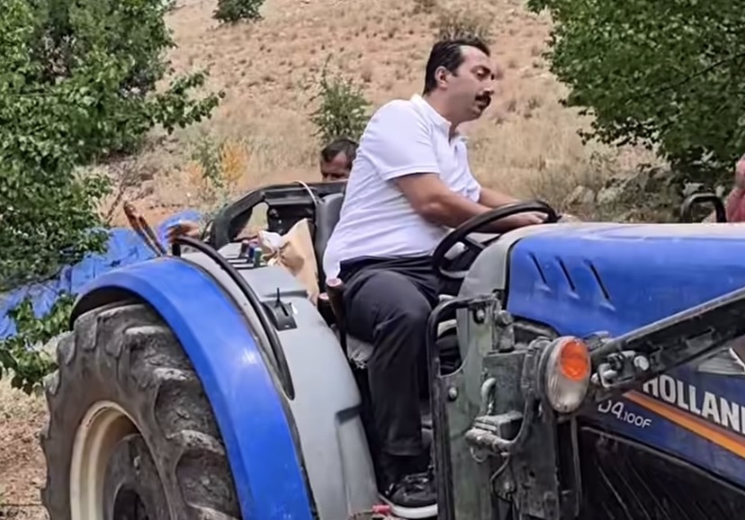 Hekimhan Kaymakamı Gönlü kayısı hasadına katıldı, traktör kullandı