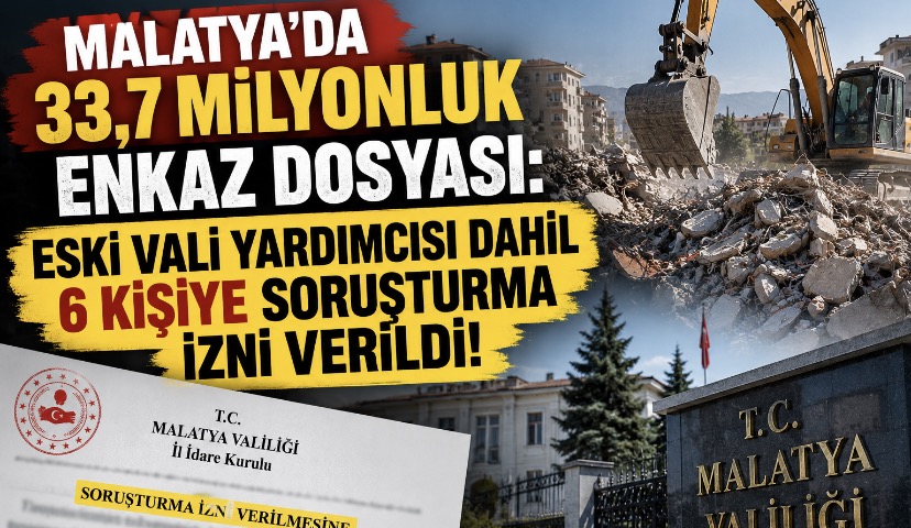 Malatya’da 33,7 milyonluk enkaz dosyası… Eski vali yardımcısı dahil 6 kişiye soruşturma izni verildi!
